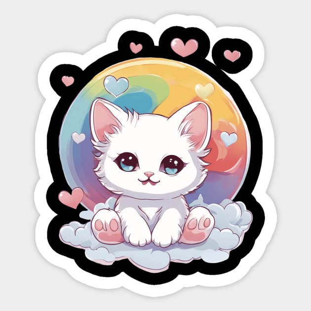 Fall in Love Baby Kitten Sticker by animegirlnft